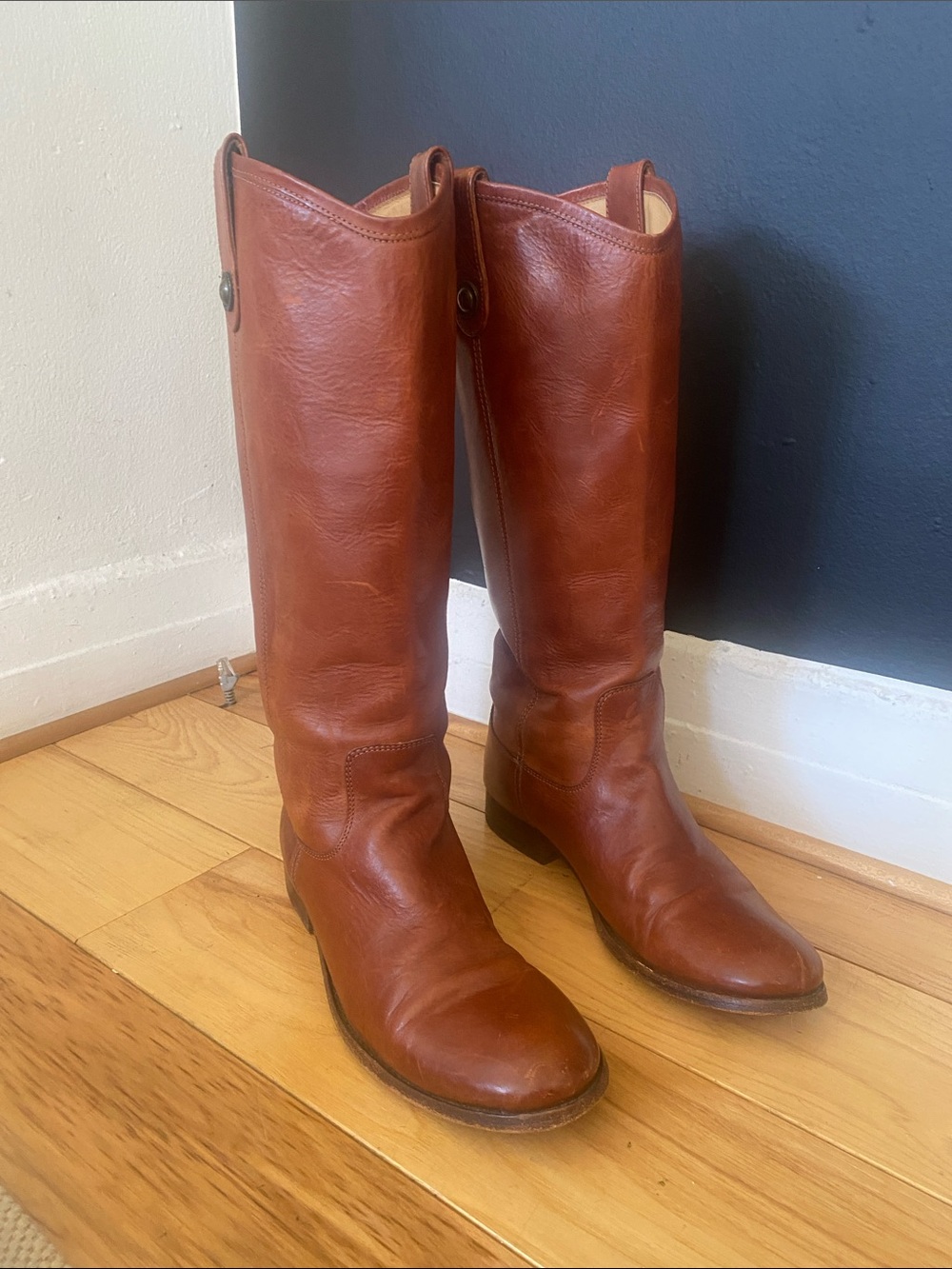 Frye Melissa Button 2 Tall Riding Boots in Cognac